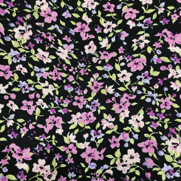 Vintage 90s Floral Dress Deadstock Black Purple Sleeveless Size Large Women Maxi - Picture 11 of 13